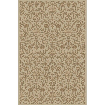 Concord Global Trading Area Rugs, 3 Ft. 11 In. X 5 Ft. 7 In. Jewel Damask - Ivory 49424
